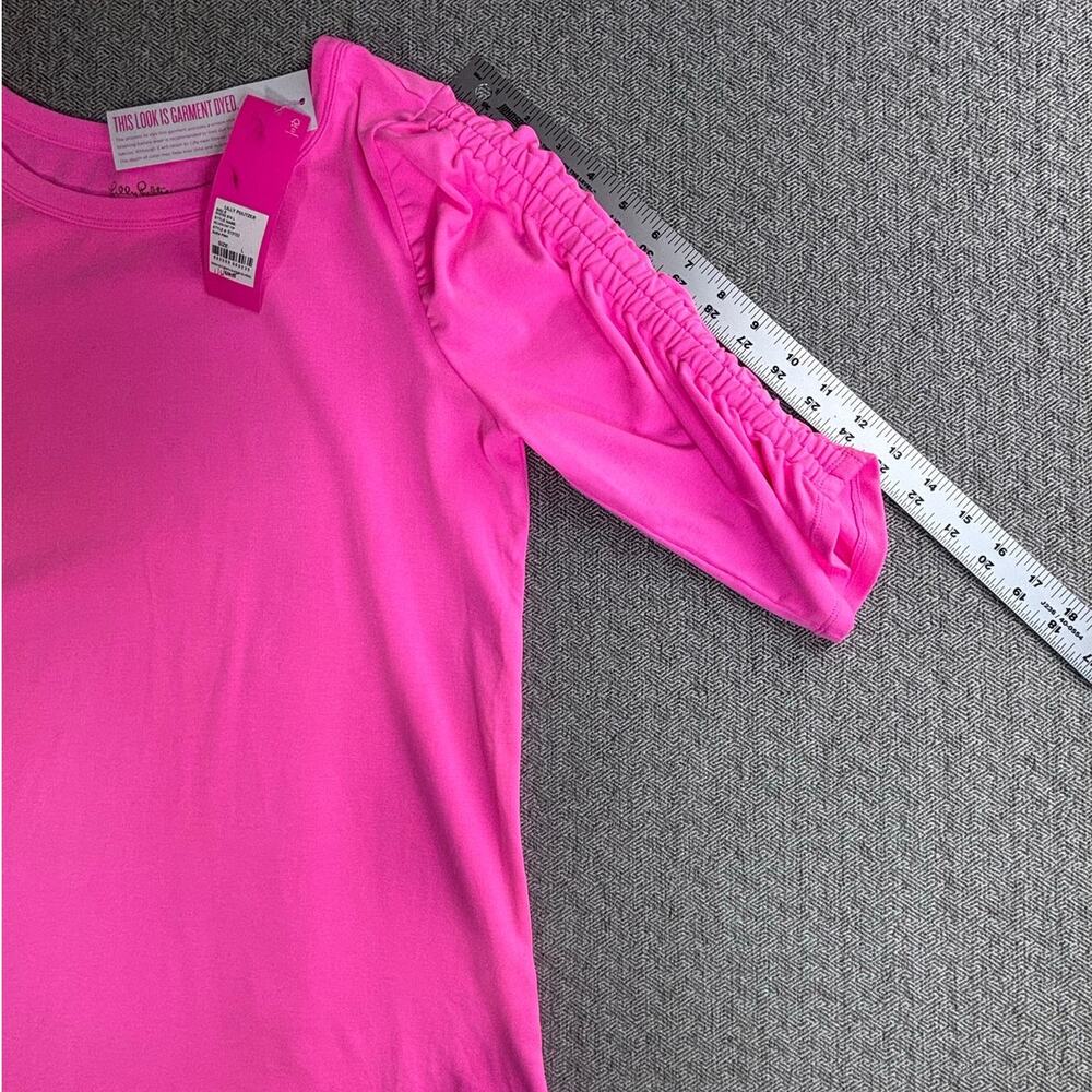 NWT Lilly Pulitzer Sz L Belden Knit Top Aura Pink Half Sleeve Women's Shirt - Picture 8 of 9